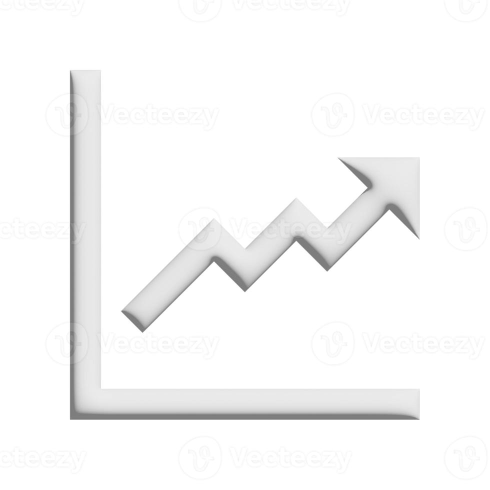 Up line chart icon 3d design for application and website presentation photo