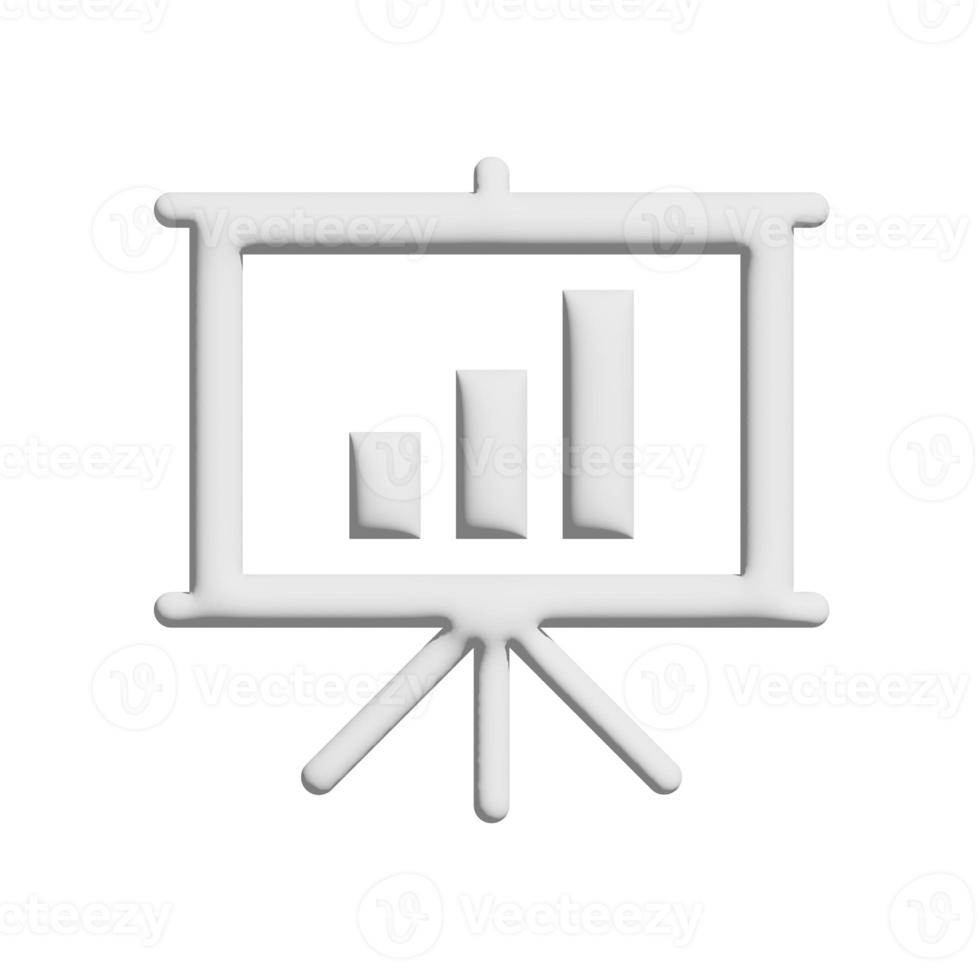 Bar chart present icon 3d design for application and website presentation photo