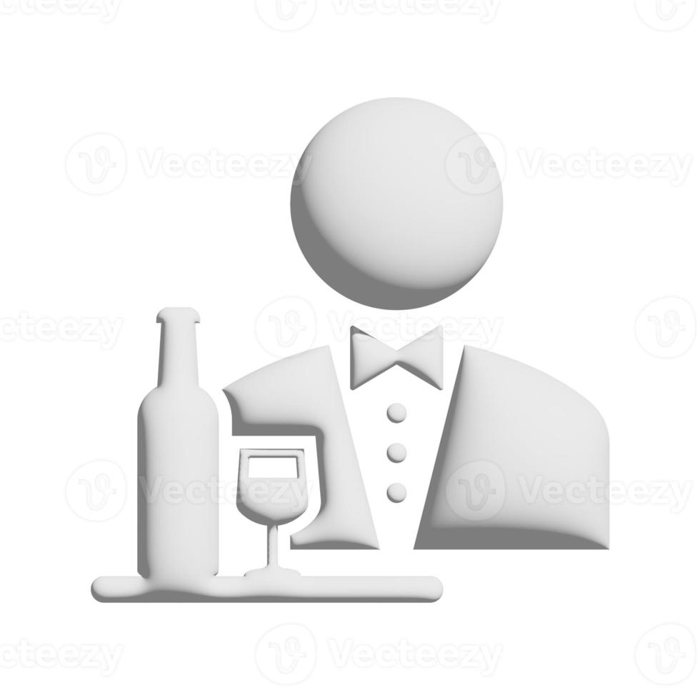 Barman icon 3d design for application and website presentation photo