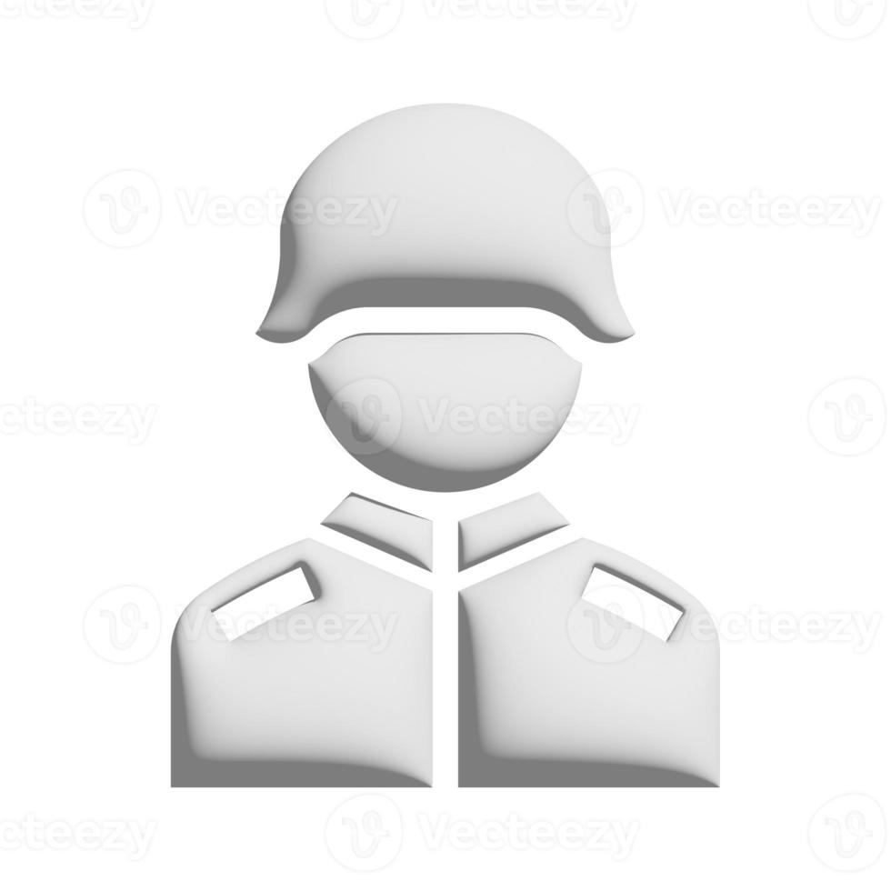 Soldier icon 3d design for application and website presentation photo