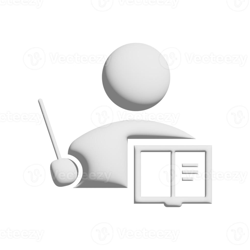 Teacher icon 3d design for application and website presentation photo