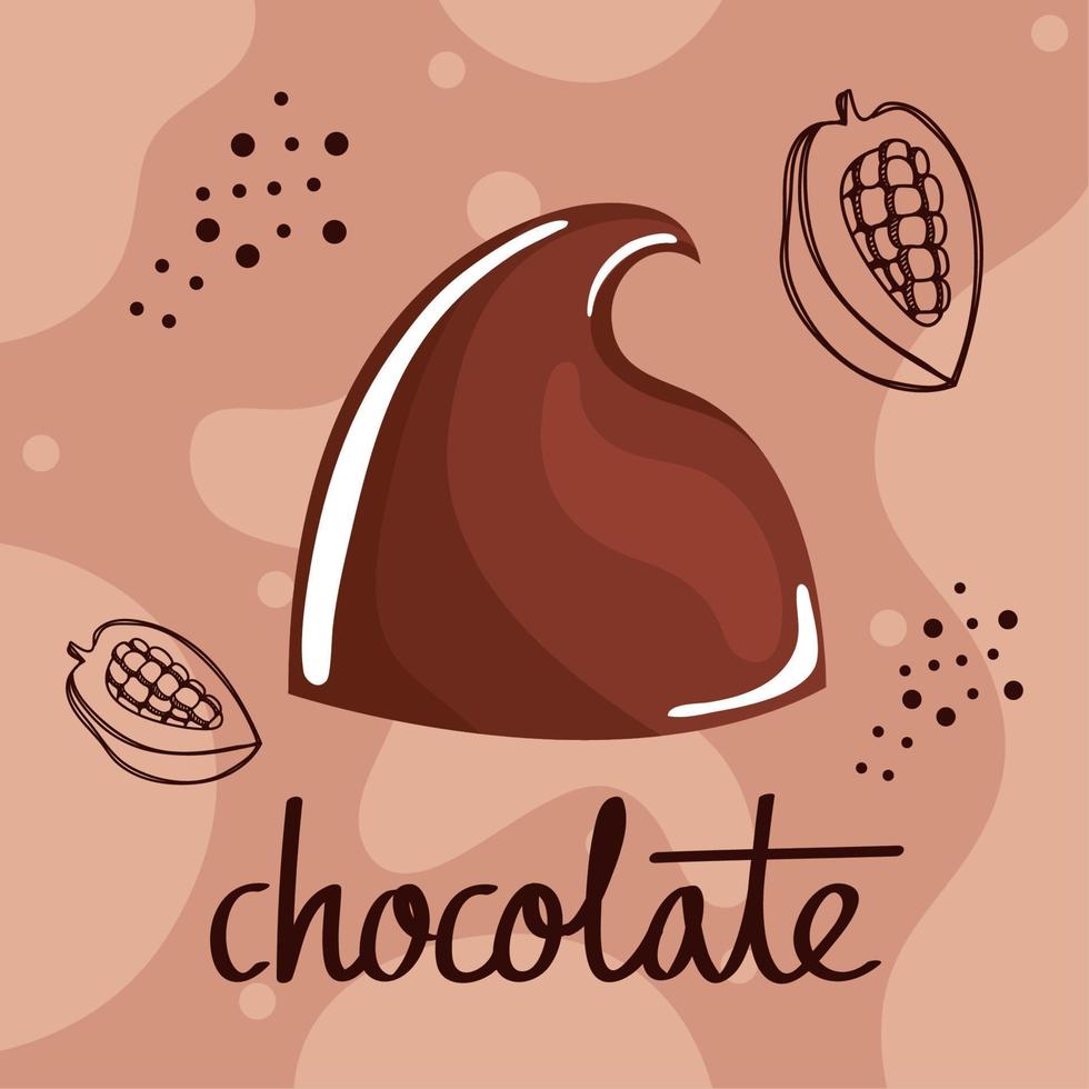 letras de chocolate con trufa vector