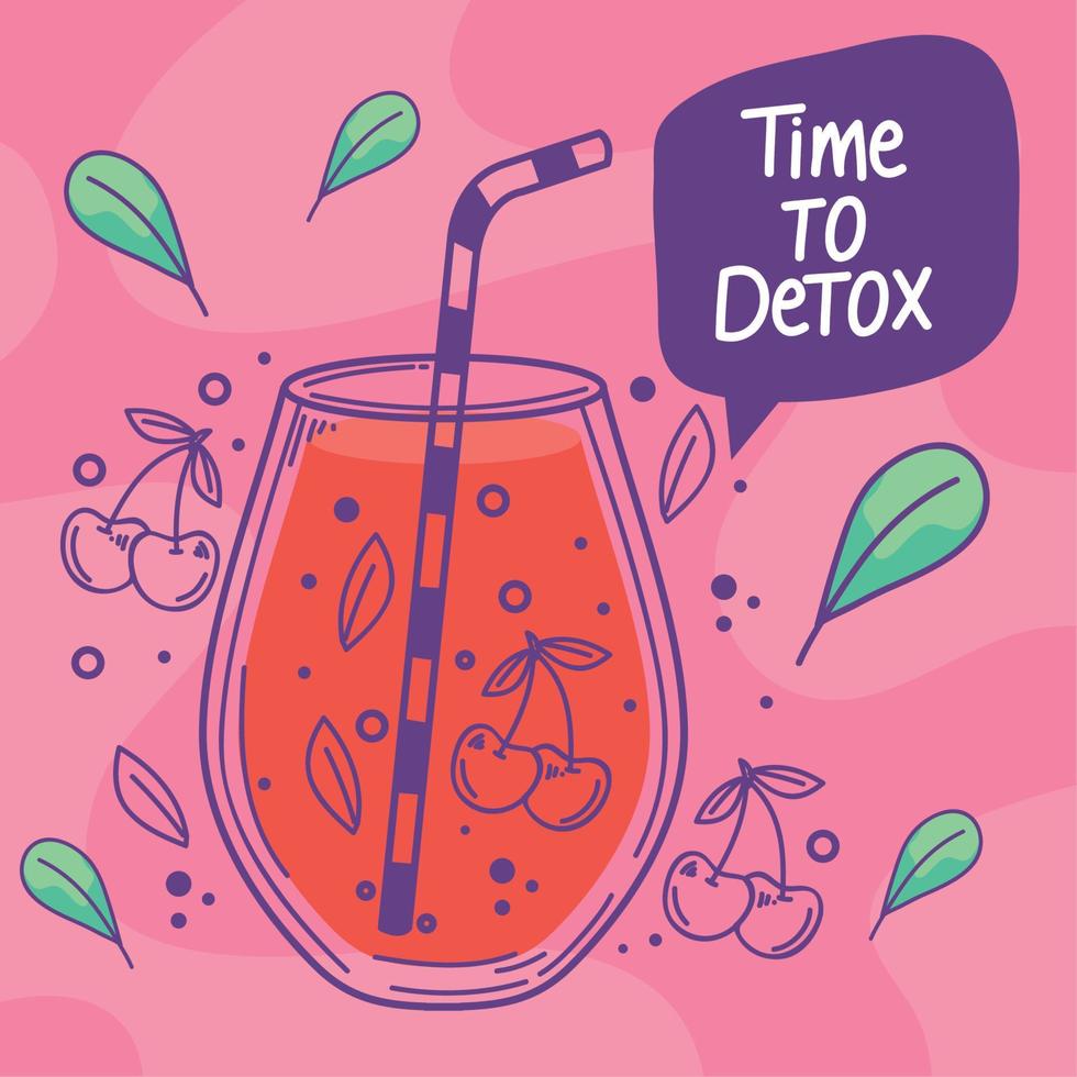 cherries detox drink vector