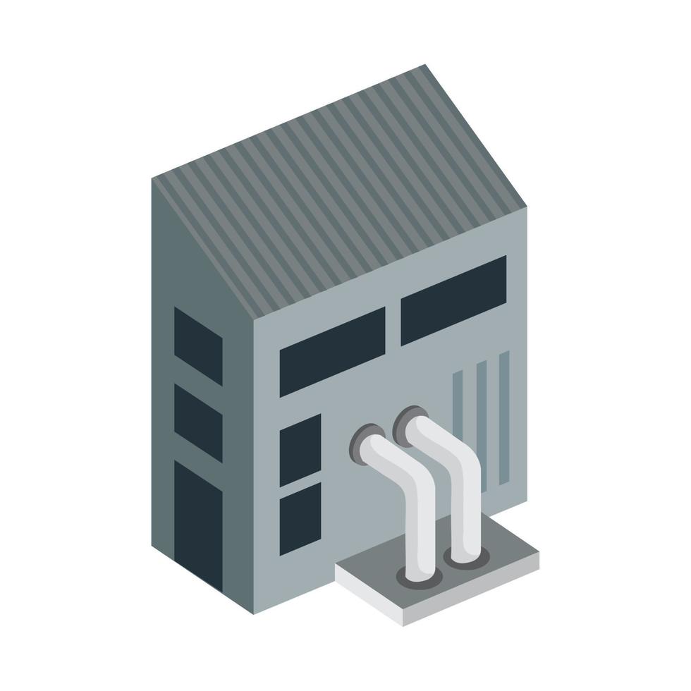gray factory building isometric vector