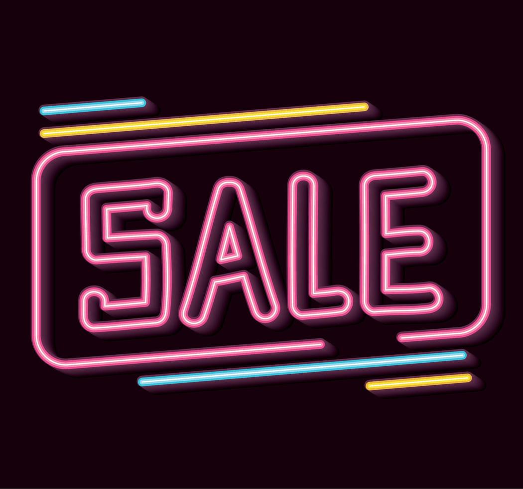 sale neon light vector