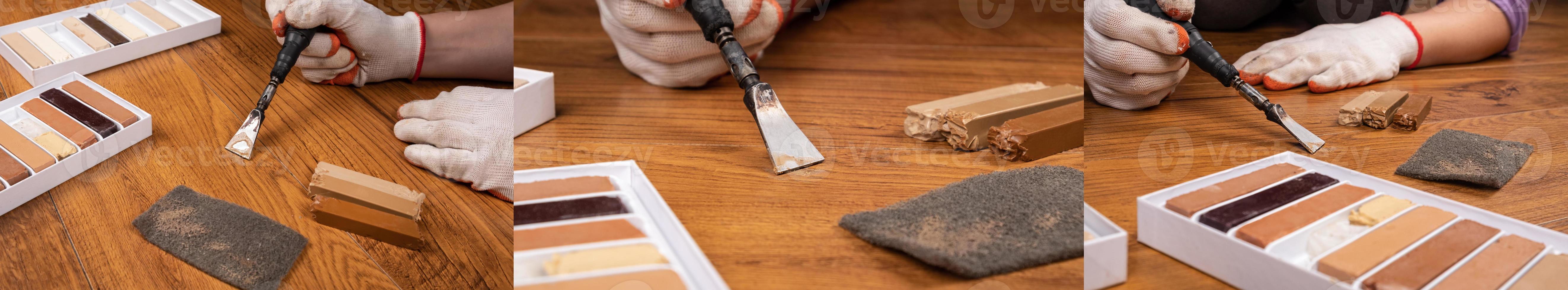 restoration laminate parquet with wax photo