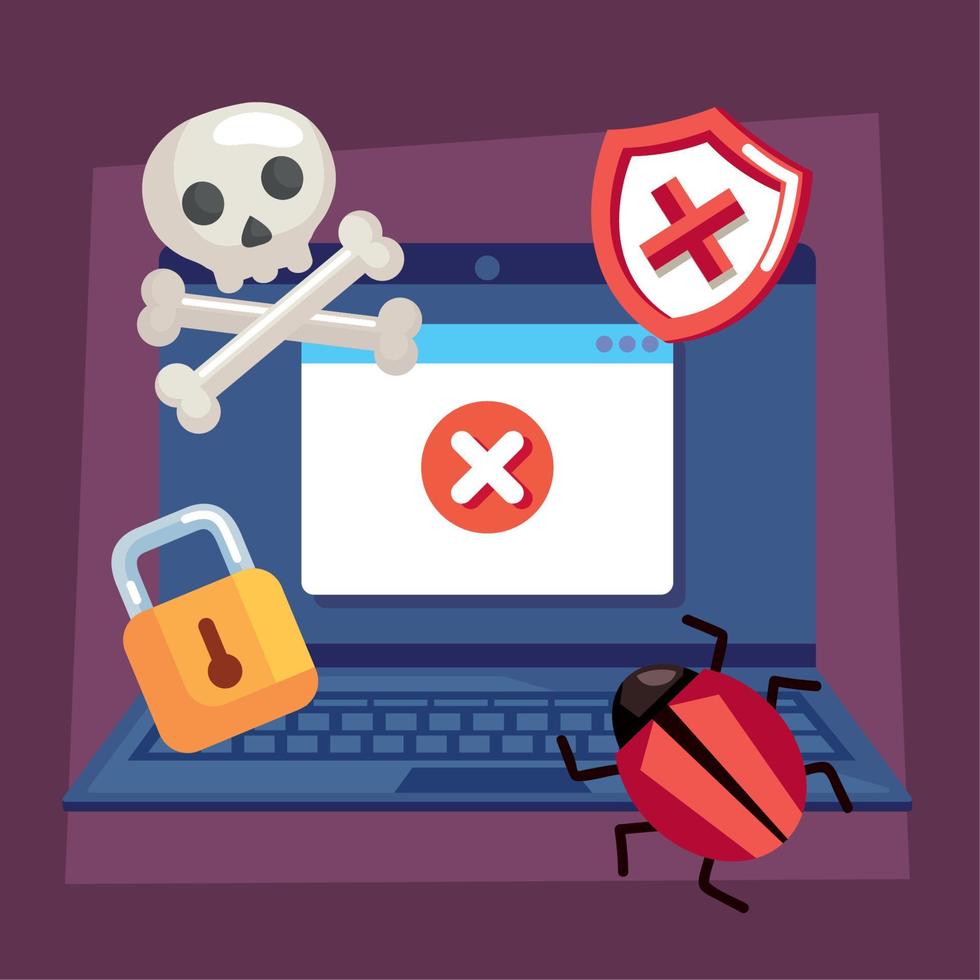 cyber fraud in laptop vector