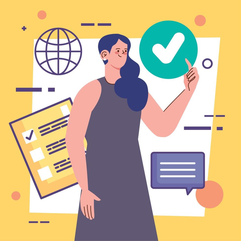 woman with checklist vector