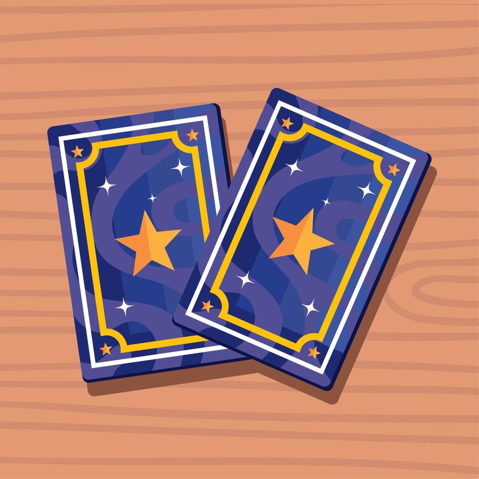 cartas de adivinación con estrellas vector