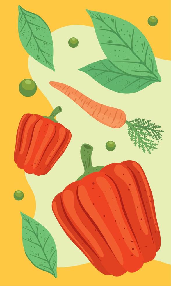 carrot and peppers vector