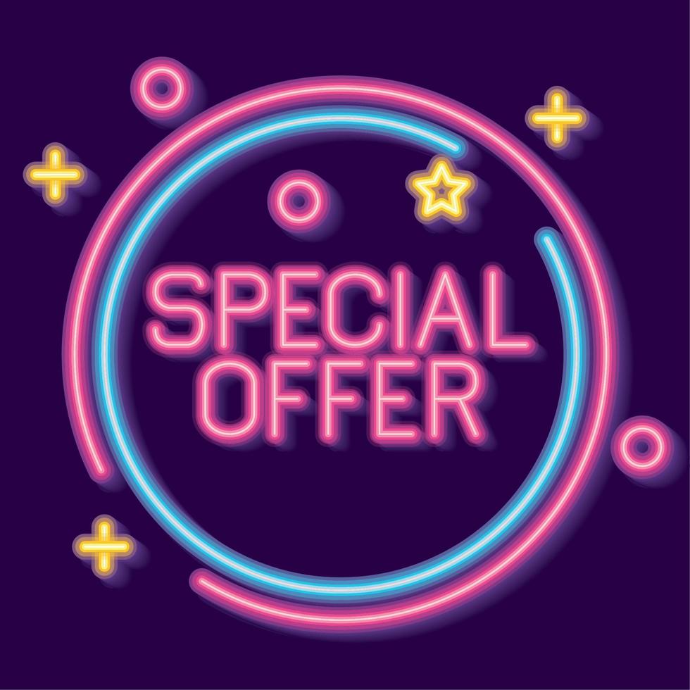 special offer neon light vector
