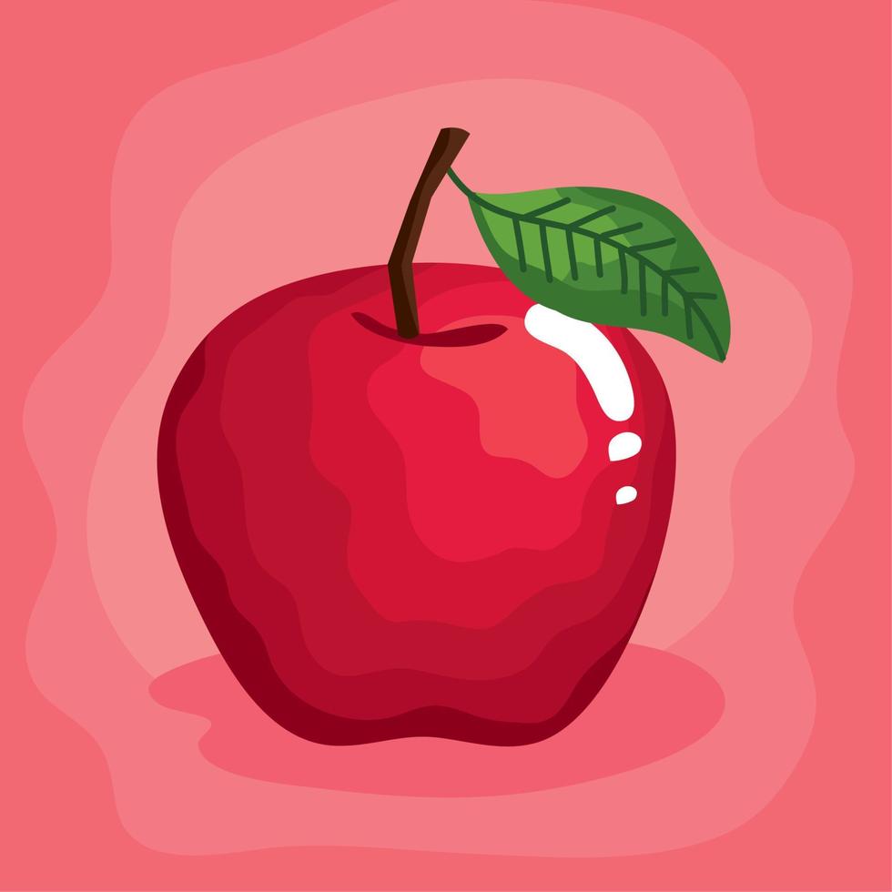 apple fresh fruit label vector