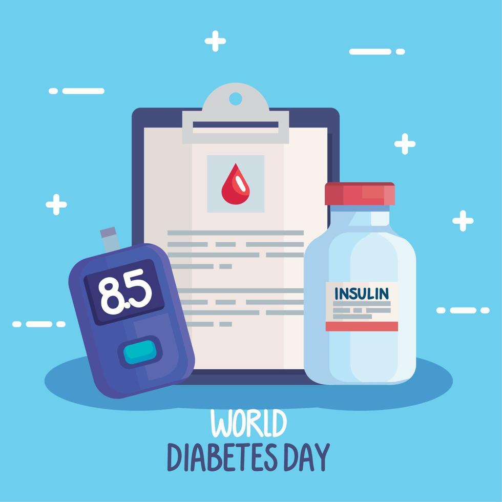 celebración del día mundial de la diabetes vector