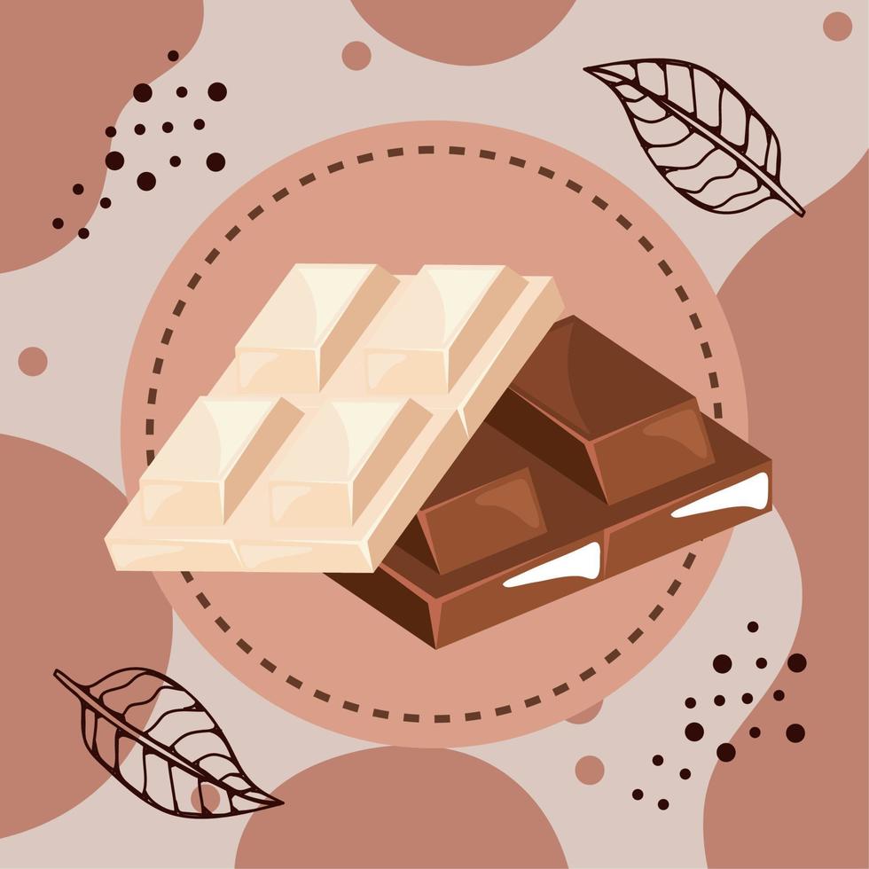 barras de chocolate dulces golosinas vector