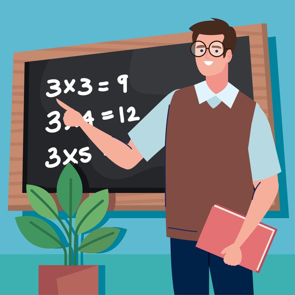 male teacher math vector