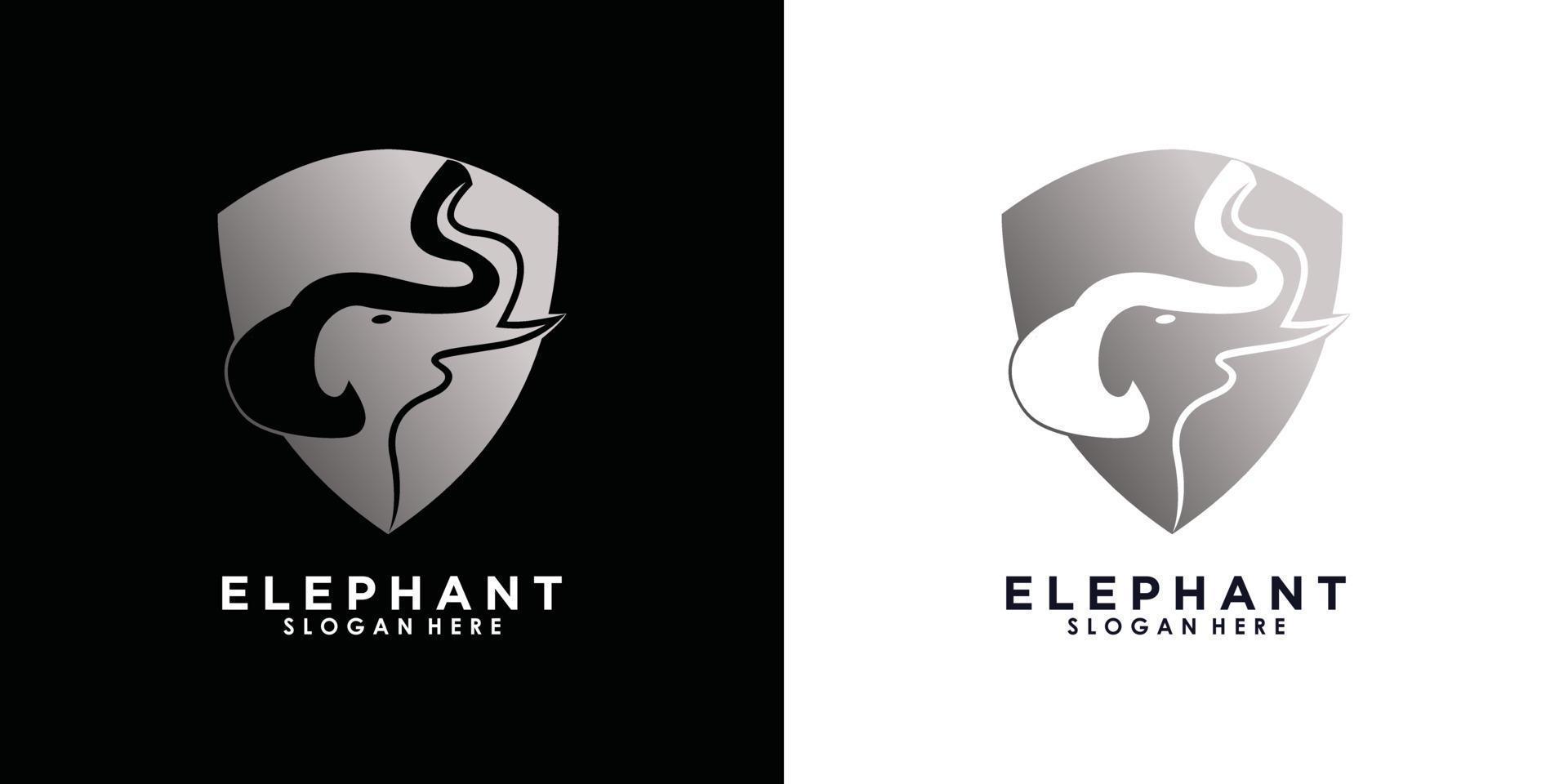 diseño de ilustración de logotipo de elefante con vector premium de concepto creativo