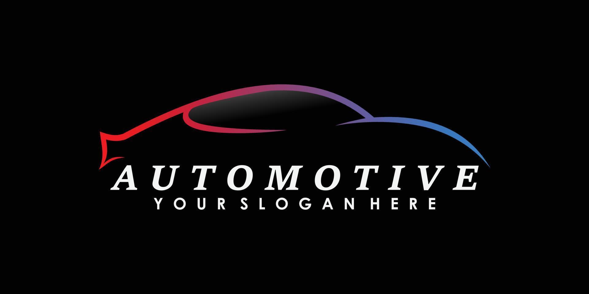 automotive logo design with creative concept premium vector