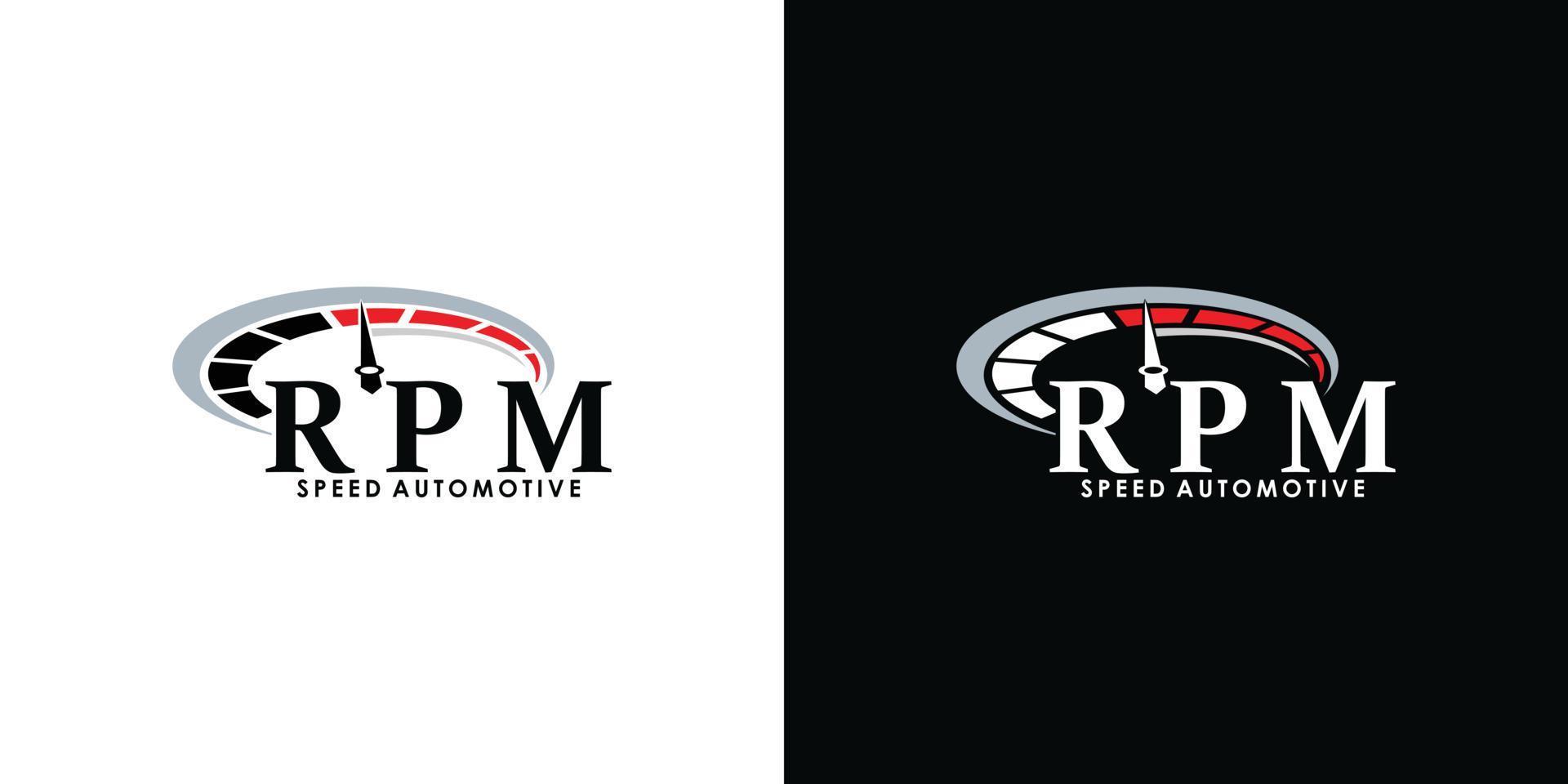 diseño de logotipo de rpm de velocidad para automoción con vector premium de concepto creativo