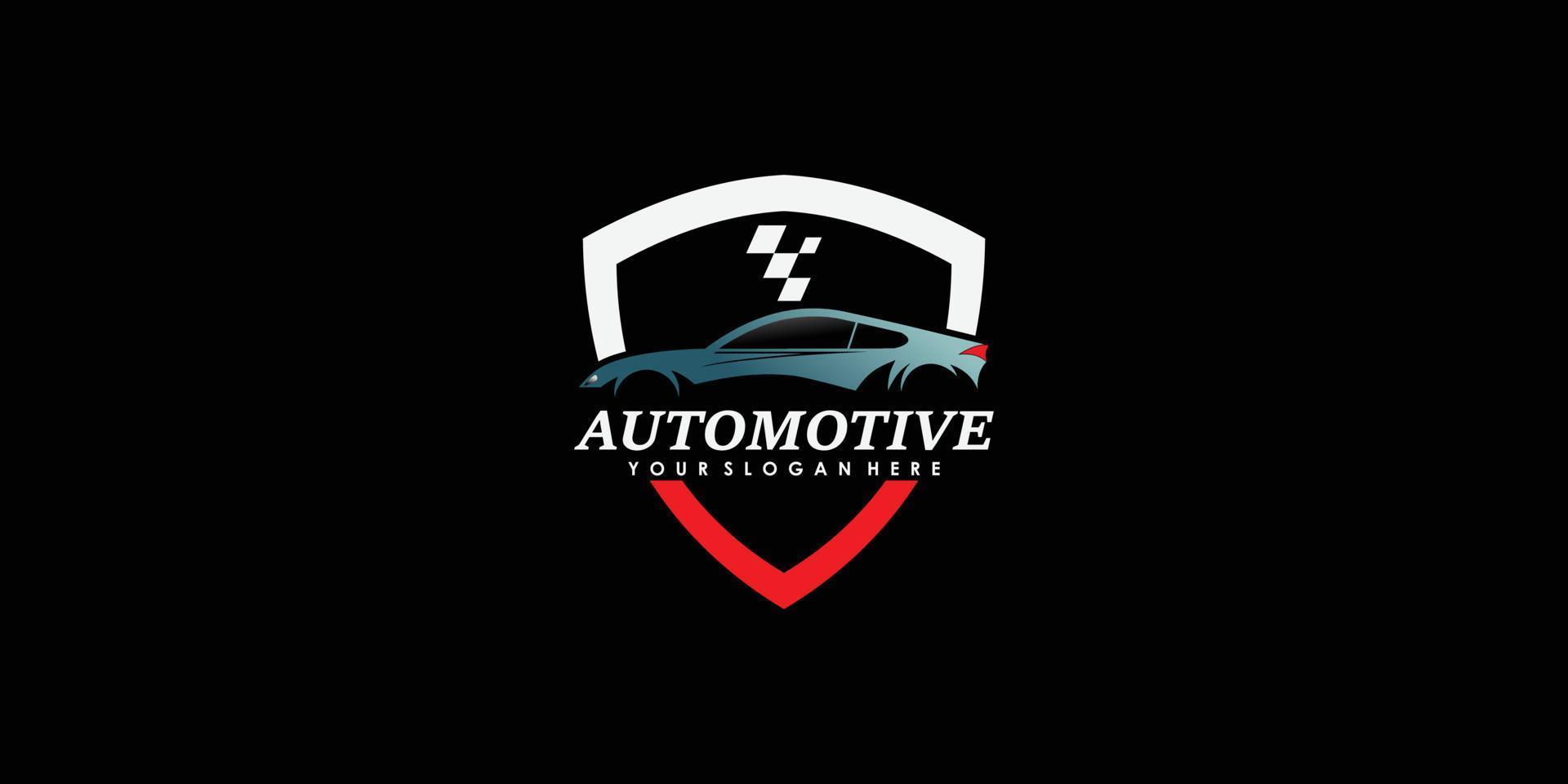 automotive logo design with creative concept premium vector