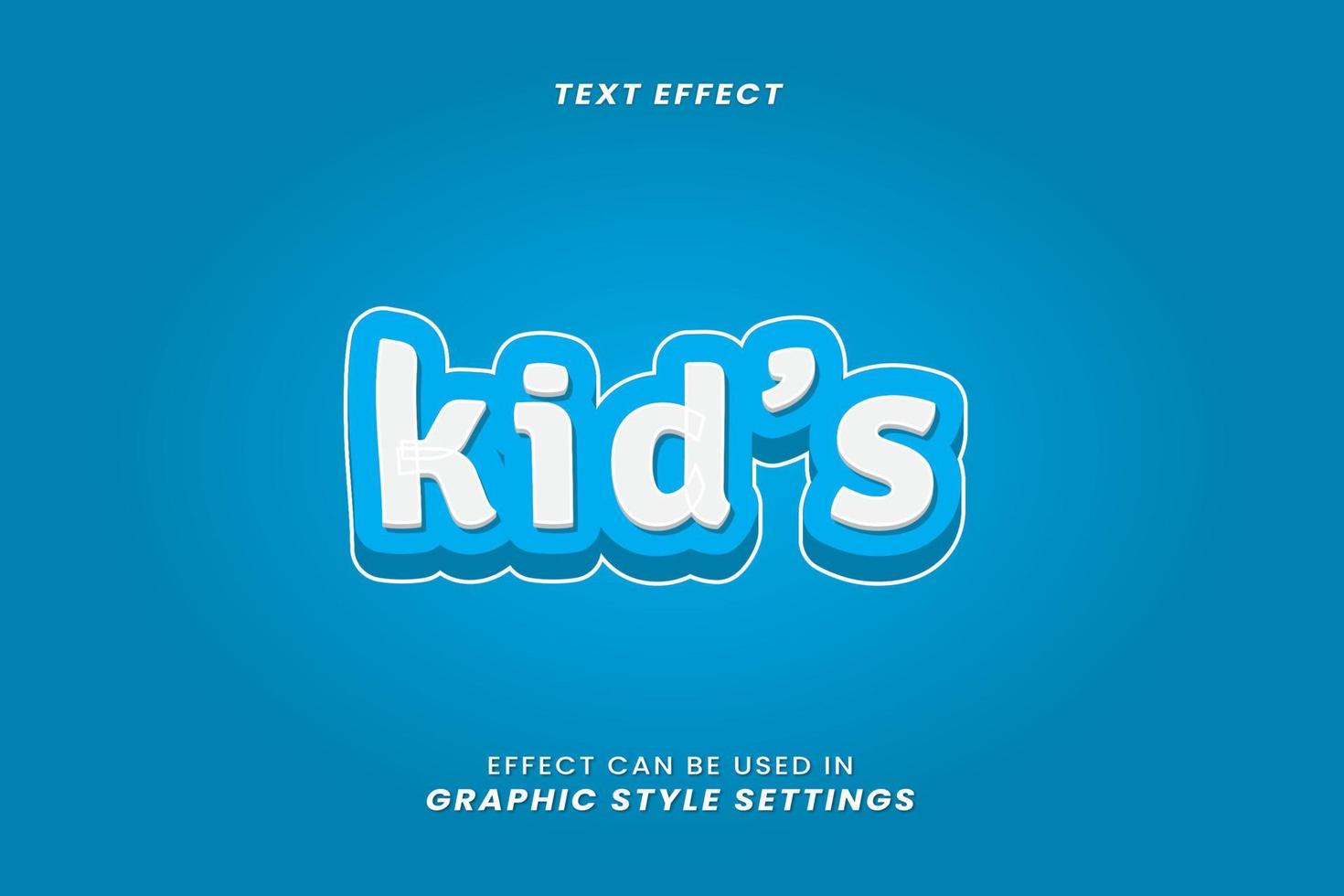 Kids Text Effect with 3D letters vector