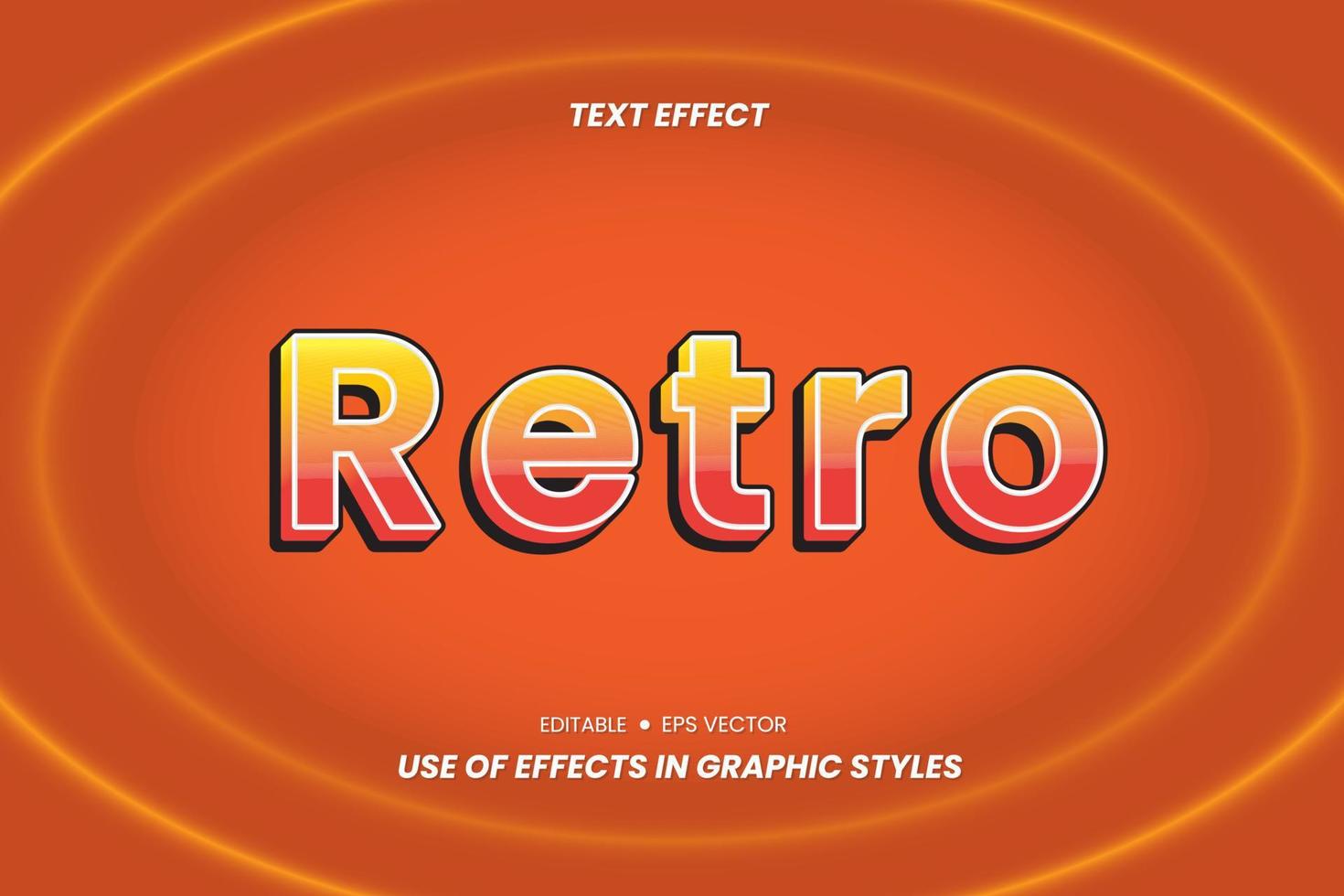 efecto de texto retro con letras 3d vector