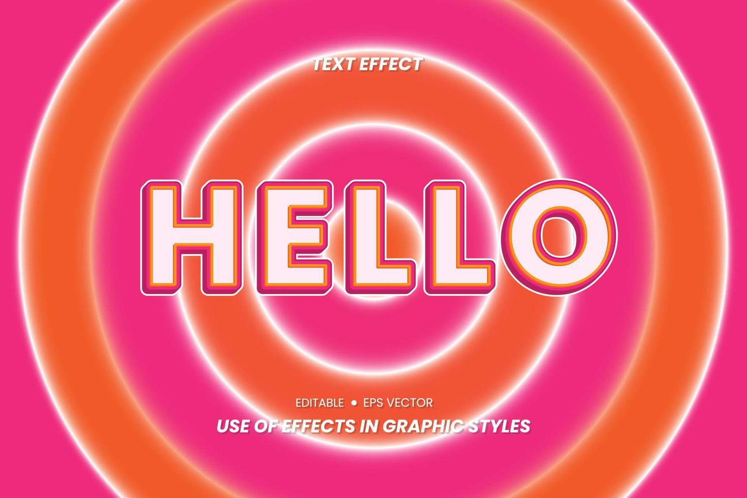 Hello Text Effect with 3D Letters vector