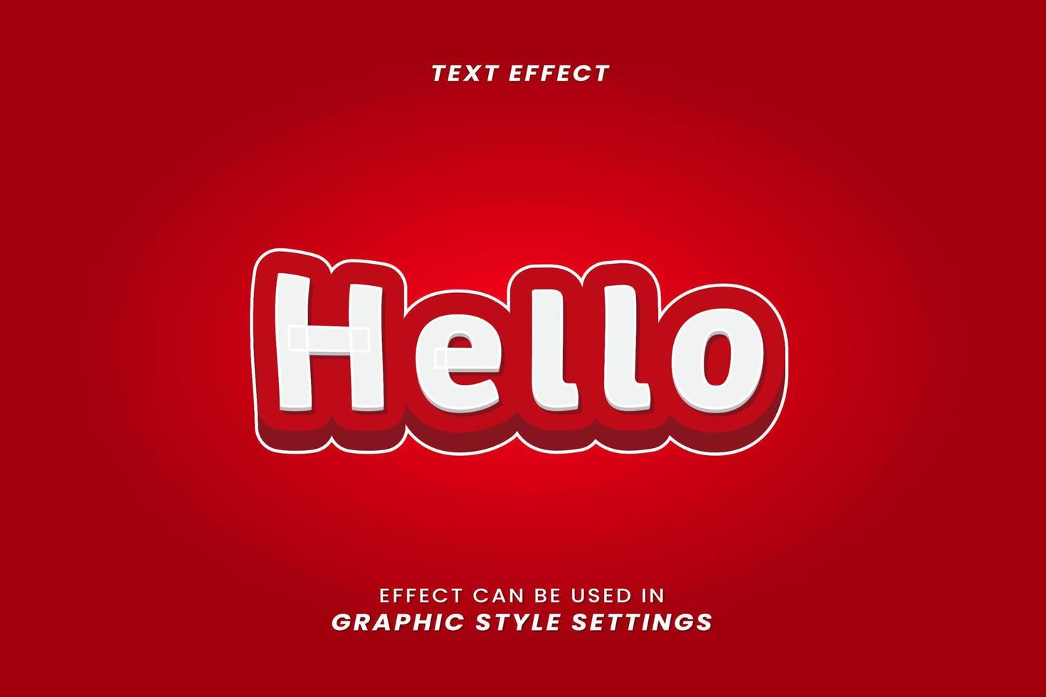 hola efecto de texto con letras 3d vector