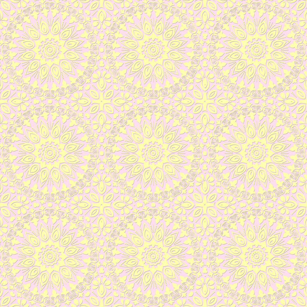 Light Color Seamless Pattern with mandala.Seamless Background design.Ornamental design.Floral pattern tiles. vector