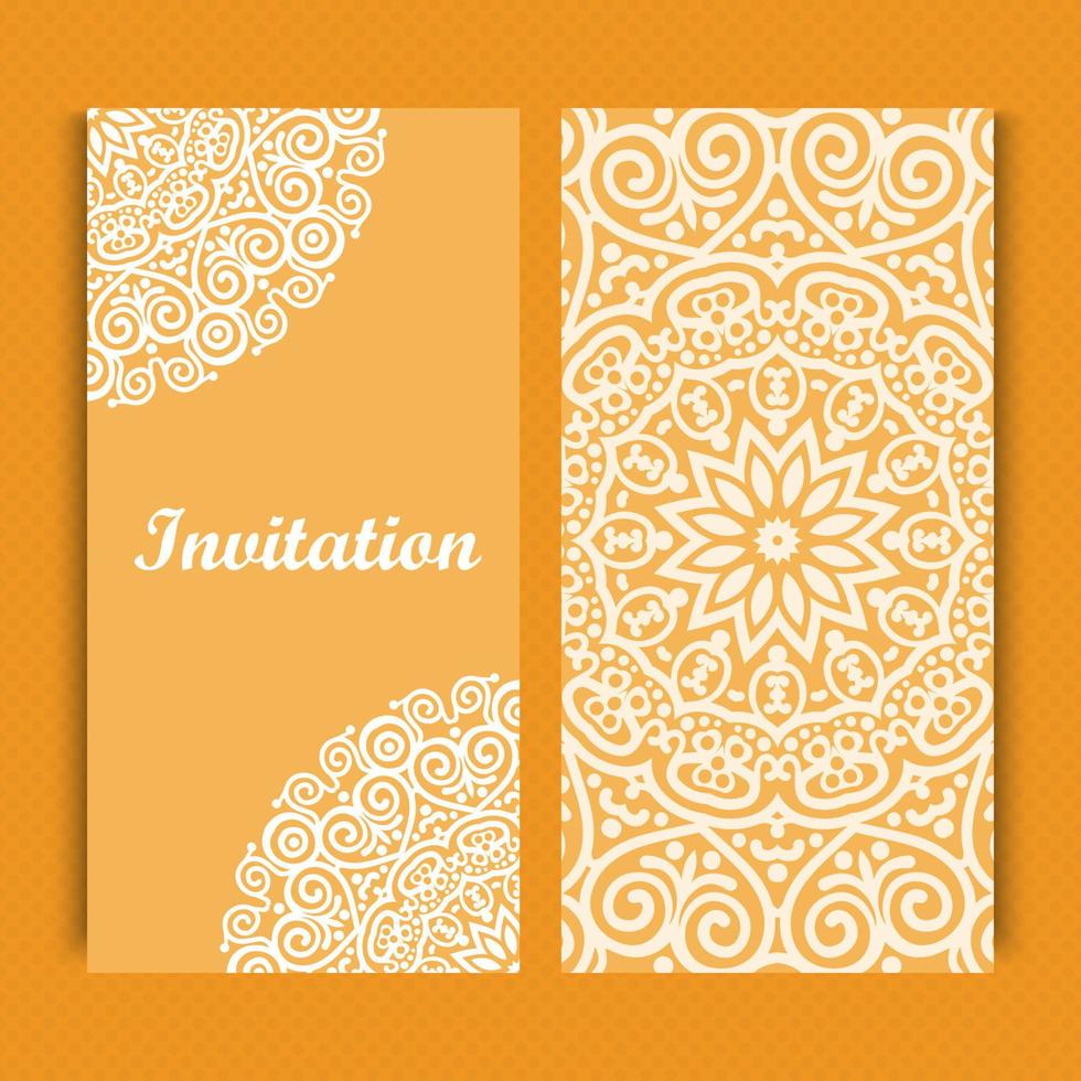 Mandala invitation card design.Floral card template design. vector