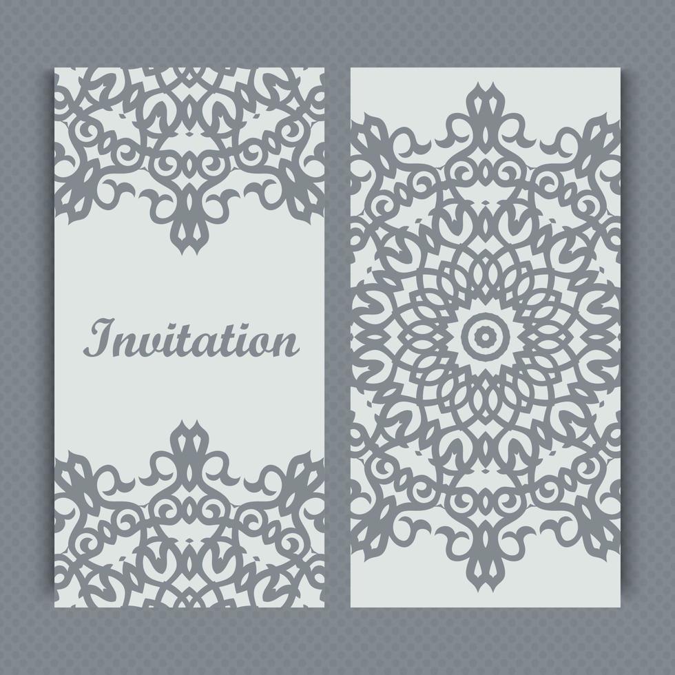 Mandala invitation card design.Floral card template design. vector