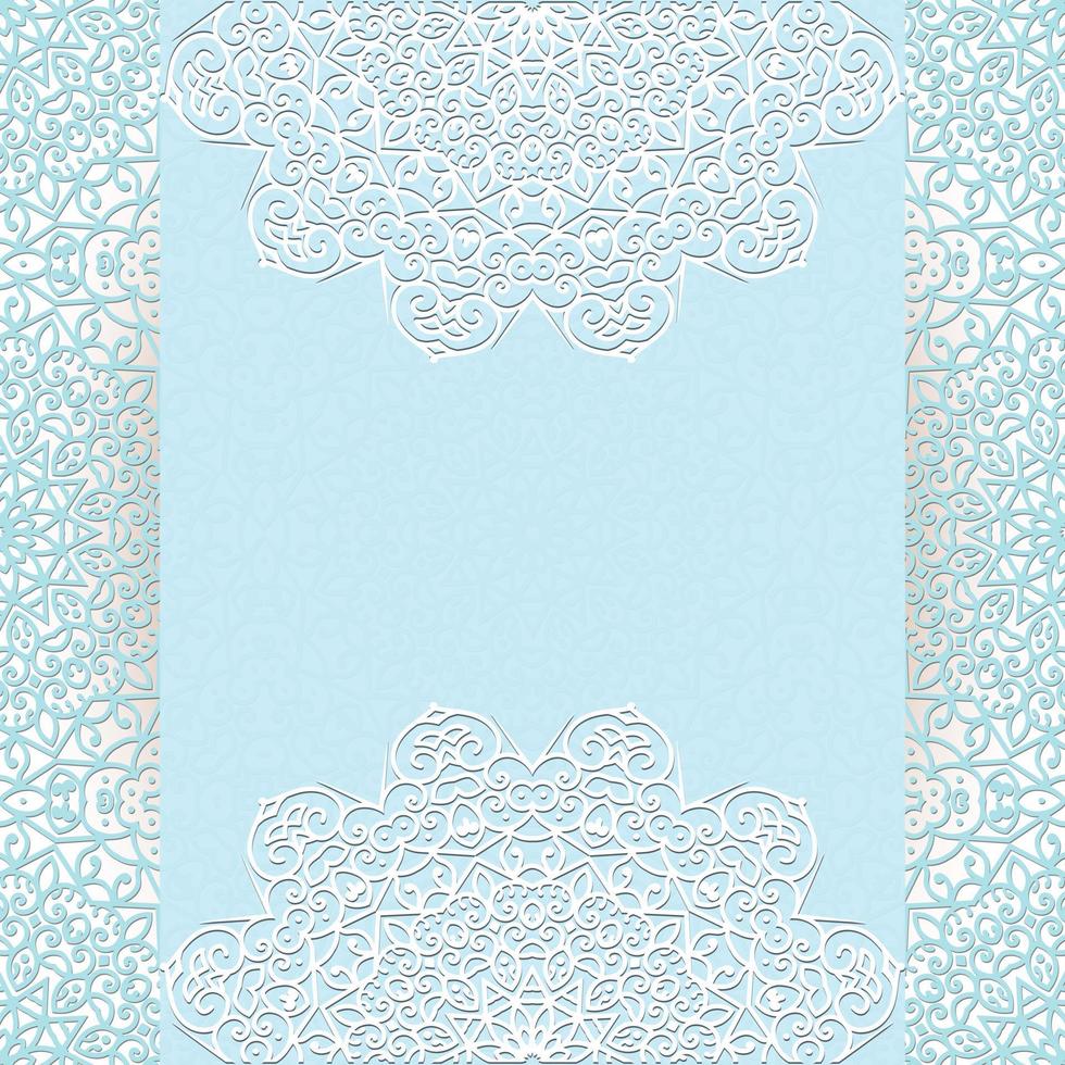Light color invitation card design with mandala.Floral background decoration. vector
