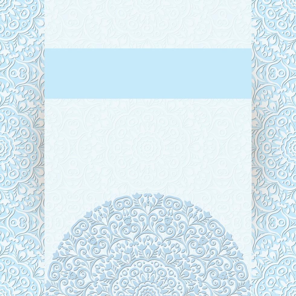 Invitation card design with mandala.Floral background decoration. vector