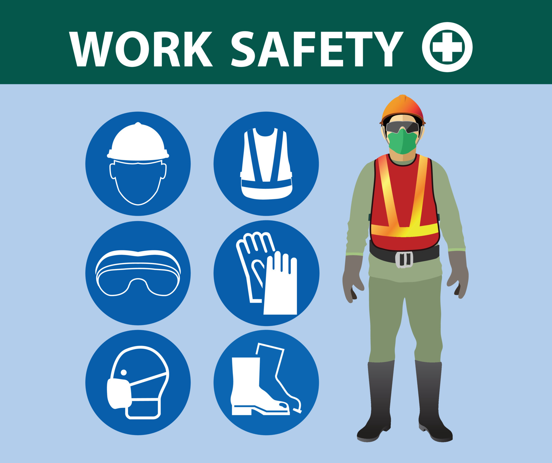 safety equipment, construction concept, White safety hard hat. Vector