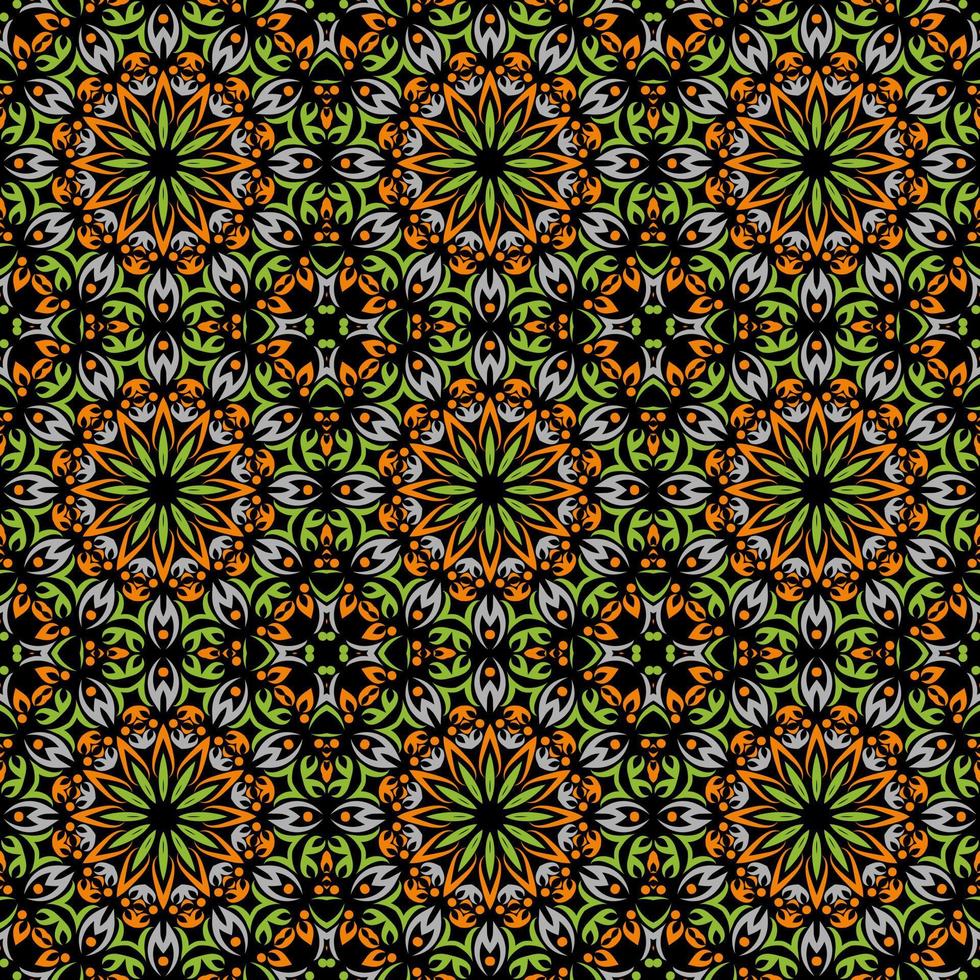 Colorful Seamless Pattern with mandala.Seamless Background design.Ornamental design.Floral pattern tiles. vector