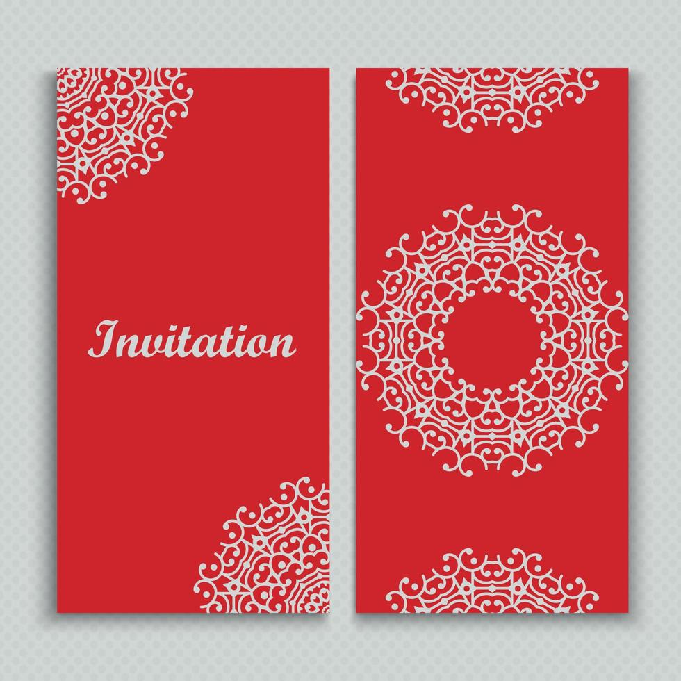 Mandala invitation card design.Floral card template design. vector