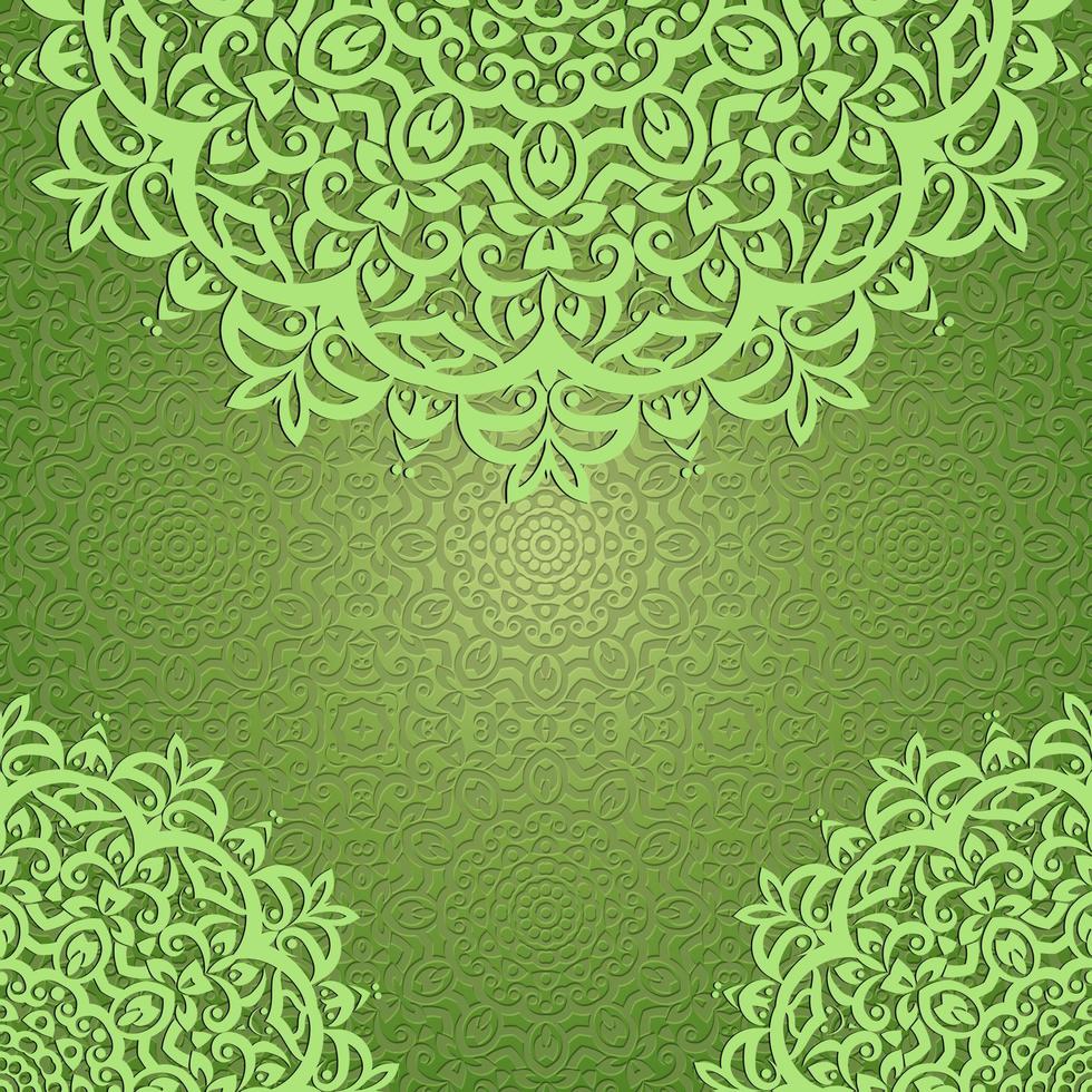 fondo de mandala verde.diseño islámico floral abstracto.adorno floral oriental con mandala. vector