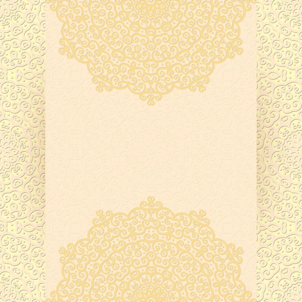 Light color invitation card design with mandala.Floral background decoration. vector