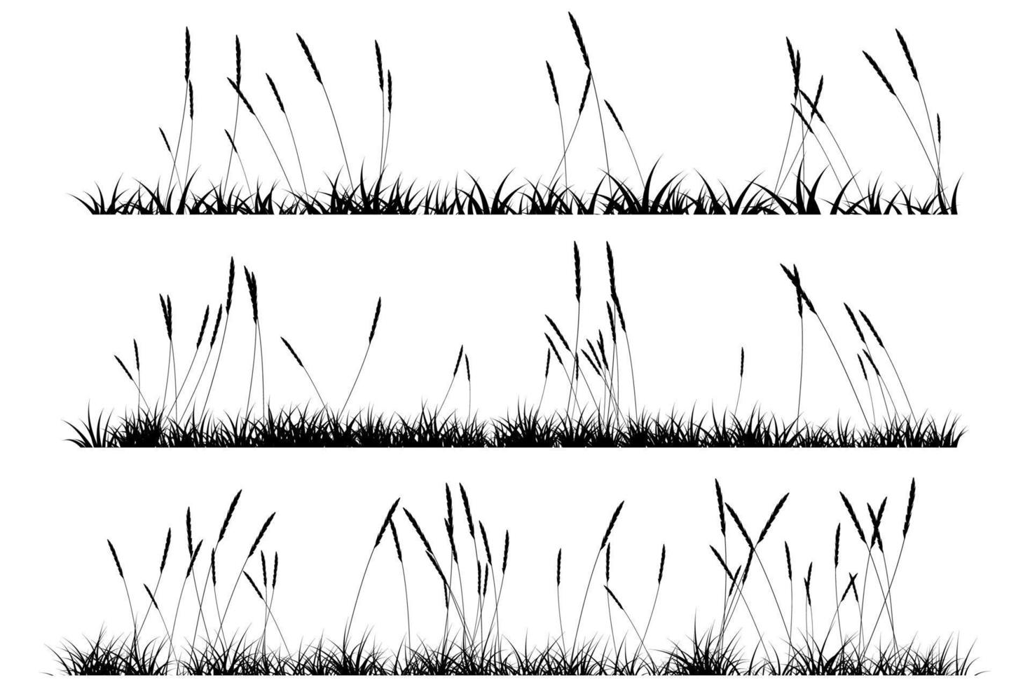 silueta de hierba corta. paisaje de hierba vector