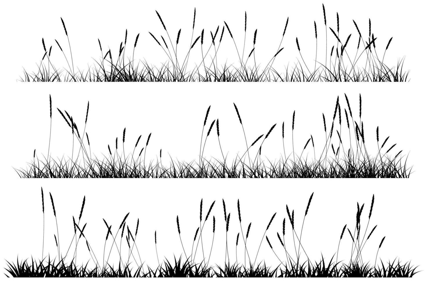 silueta de hierba corta. paisaje de hierba vector