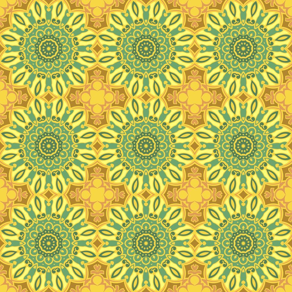 Colorful Seamless Pattern with mandala.Seamless Background design.Ornamental design.Floral pattern tiles. vector
