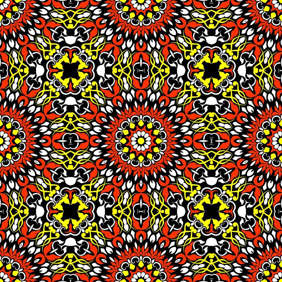 patrón transparente de colores con mandala.diseño de fondo sin fisuras.diseño ornamental.azulejos de patrón floral. vector