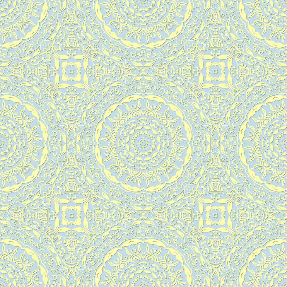 Light Color Seamless Pattern with mandala.Seamless Background design.Ornamental design.Floral pattern tiles. vector
