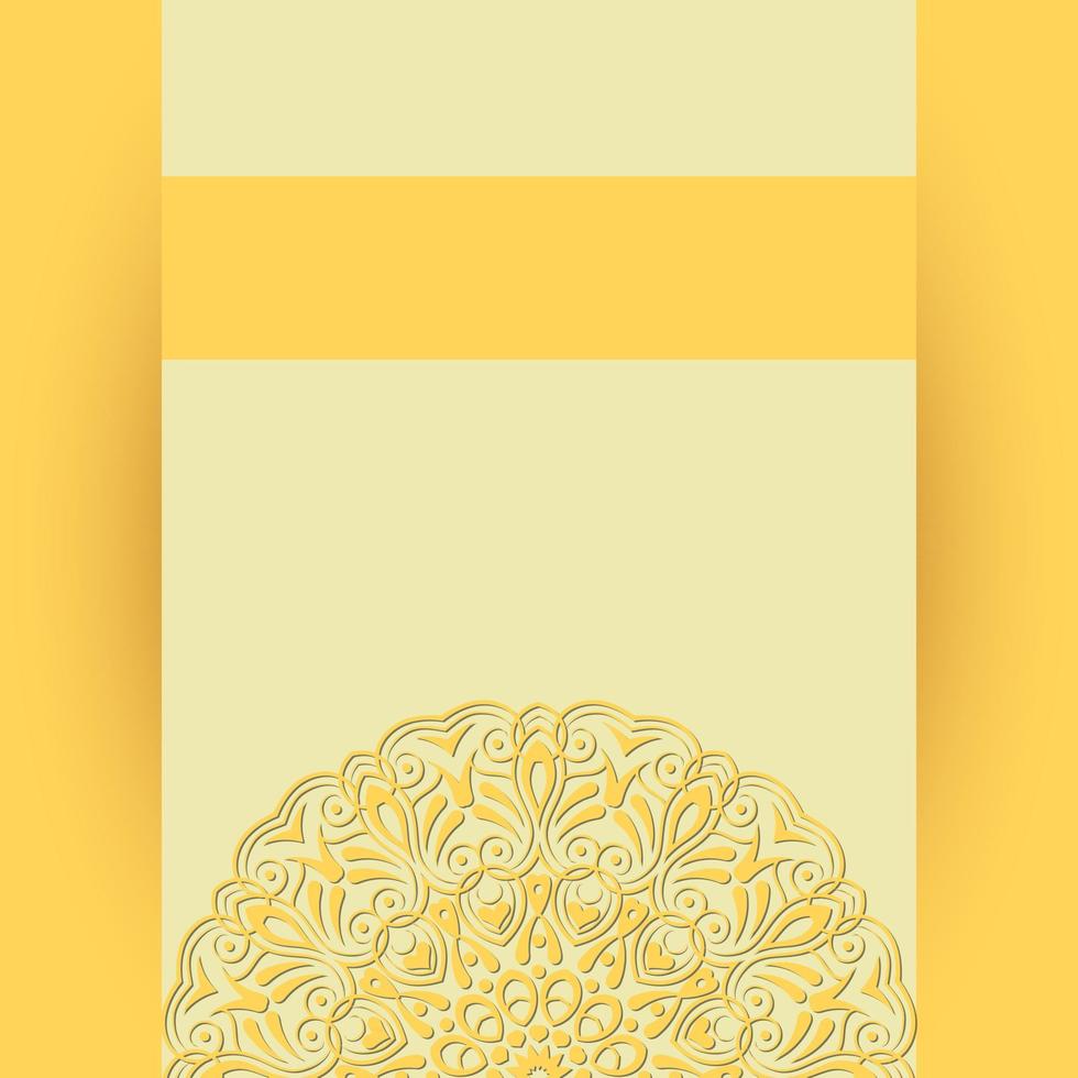 Invitation card design with mandala.Floral background decoration. vector