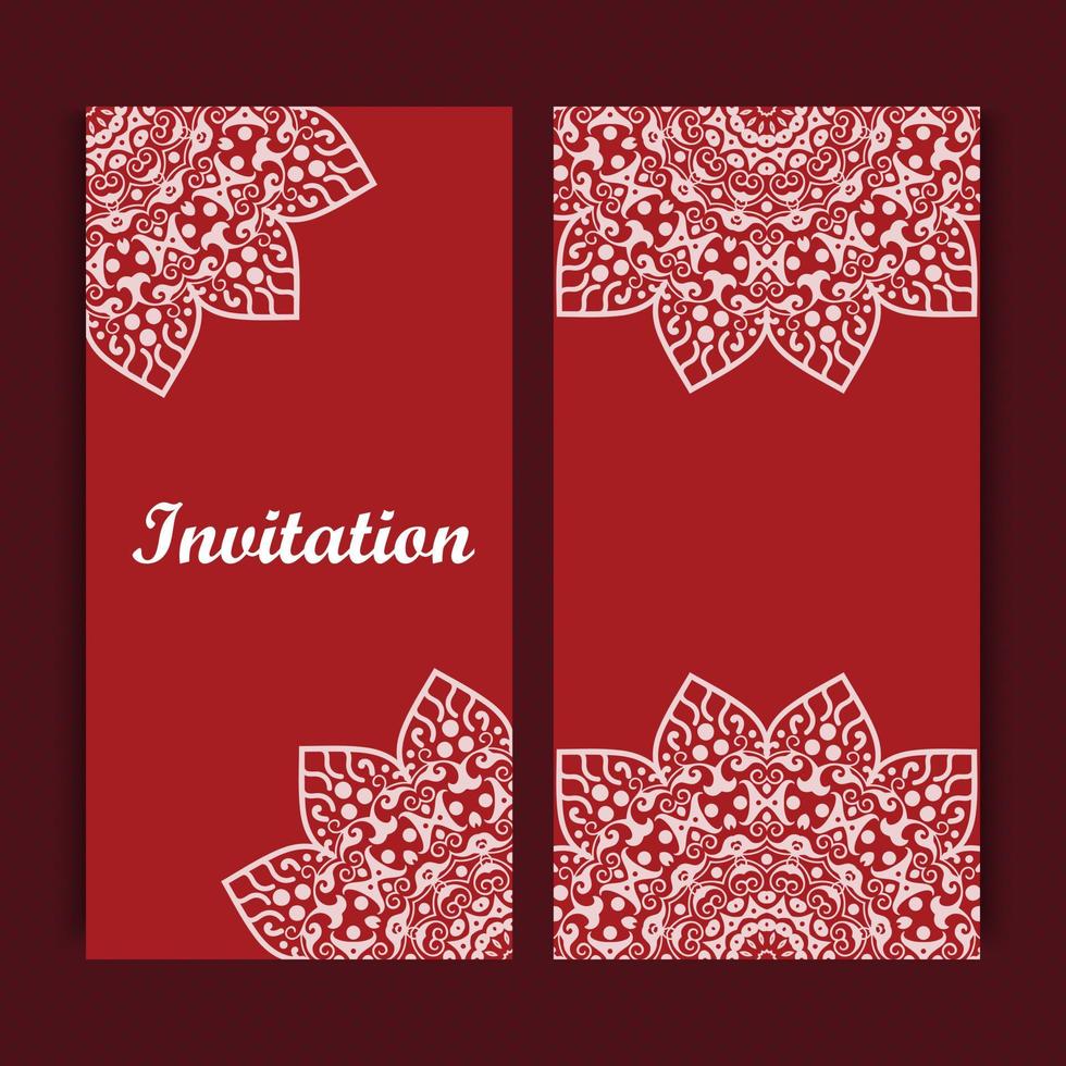 Mandala invitation card design.Floral card template design. vector