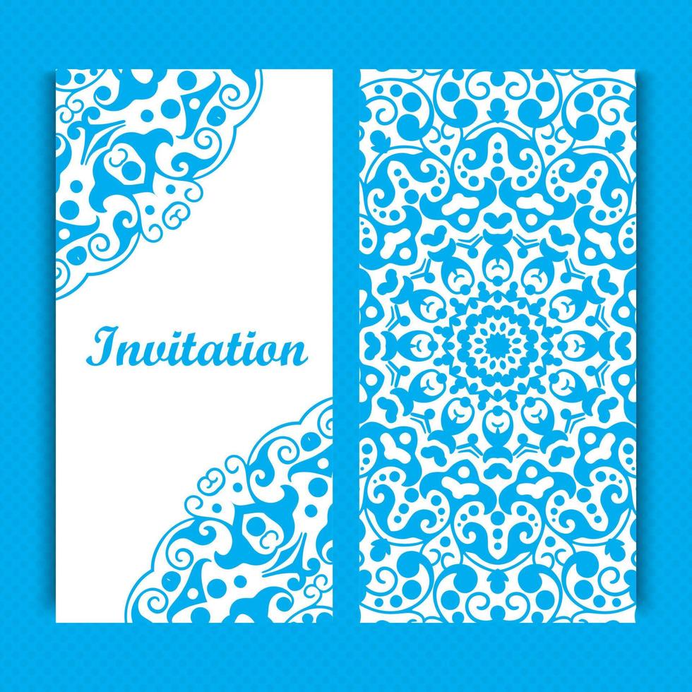Mandala invitation card design.Floral card template design. vector