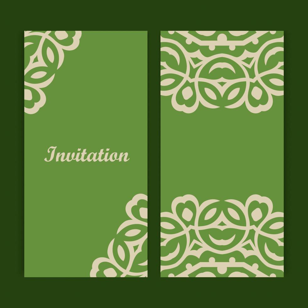 Mandala invitation card design.Floral card template design.Ornate date invitation card. vector