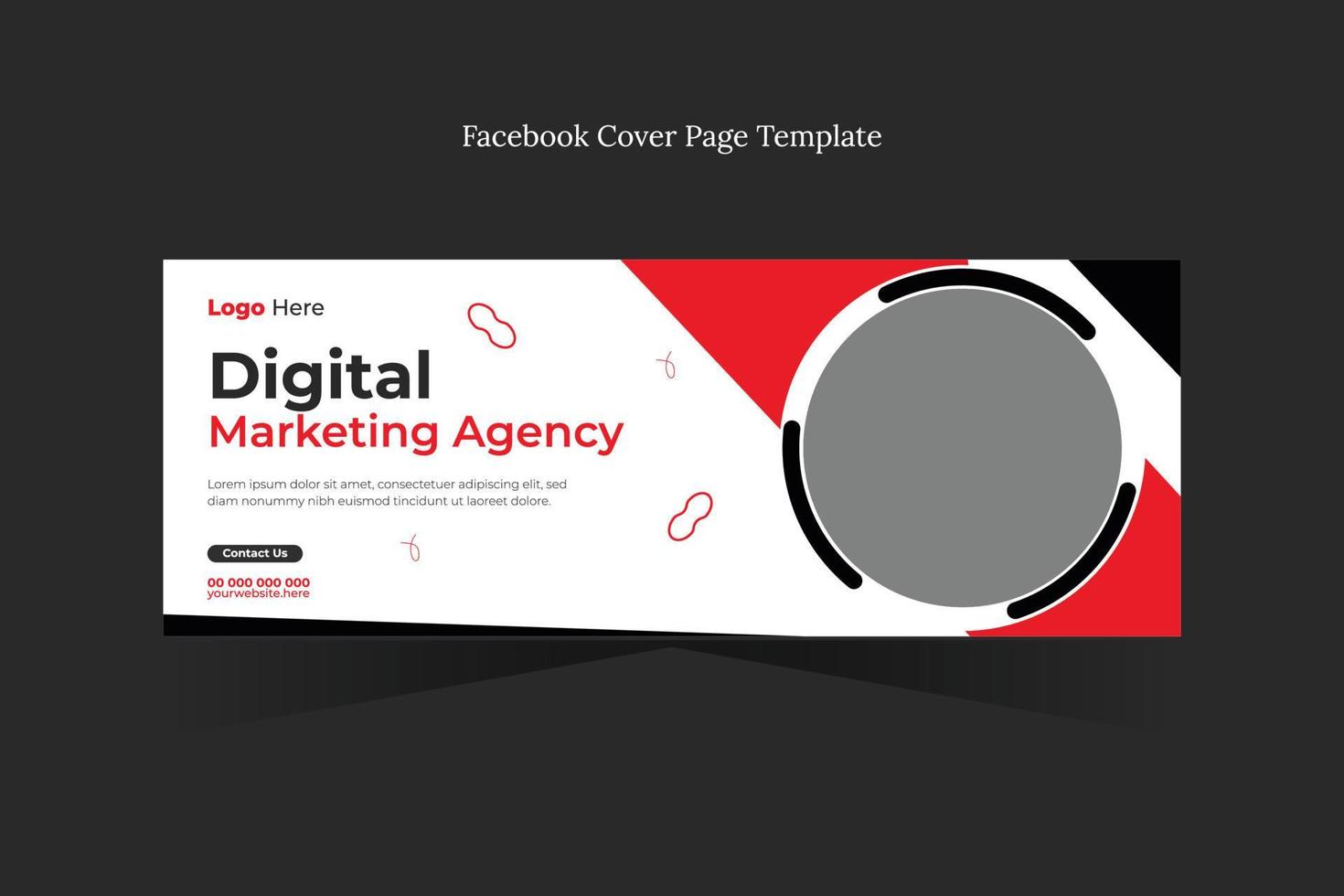 portada de facebook de marketing digital vector