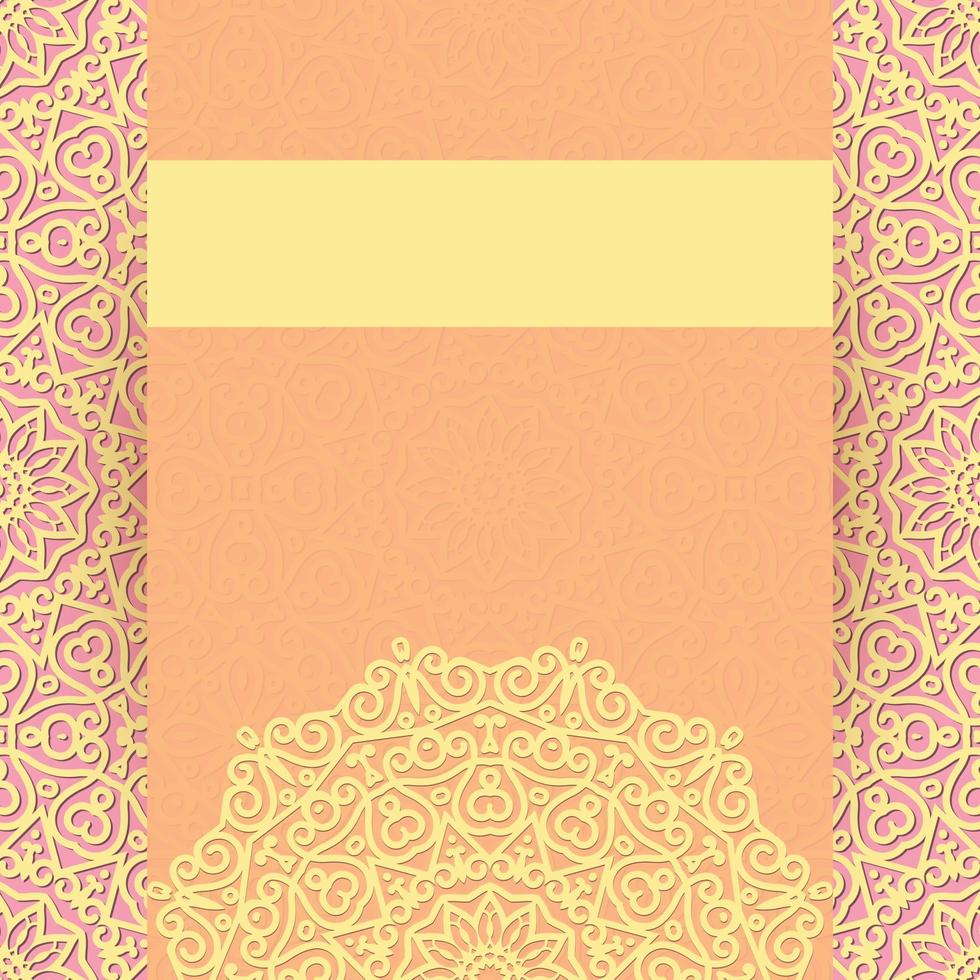 Invitation card design with mandala.Floral background decoration. vector