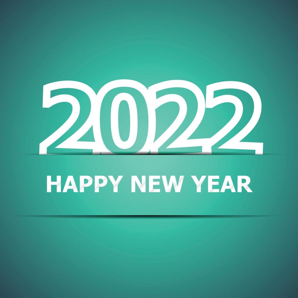 2022 Happy New Year on green background vector