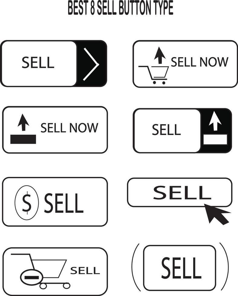 sell button Online shopping icons on white background vector